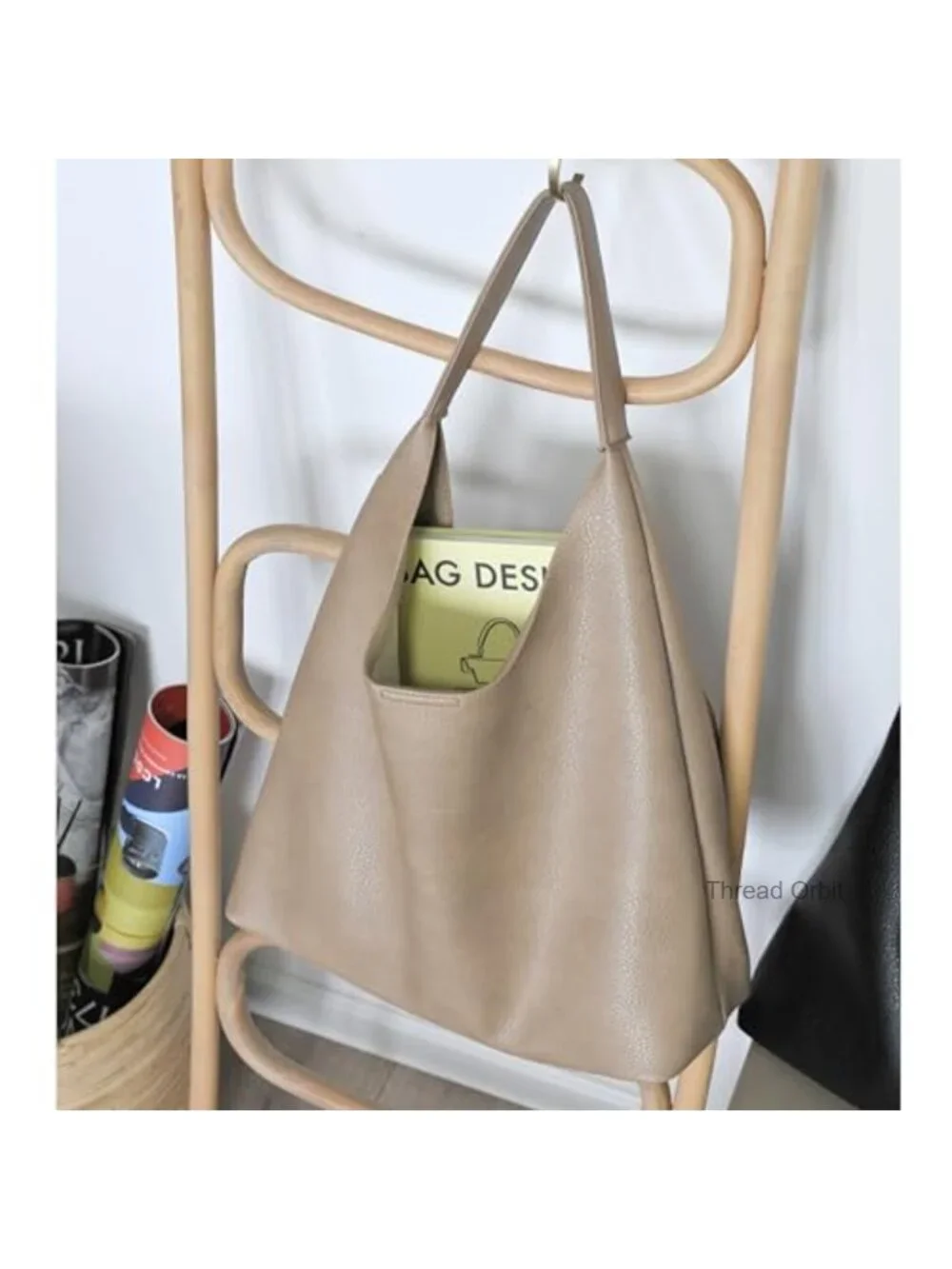 Soft Vegan Leather Slouchy Hobo Bag Shoulder Tote Purse